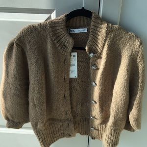 Zara balloon cardigan camel /tan